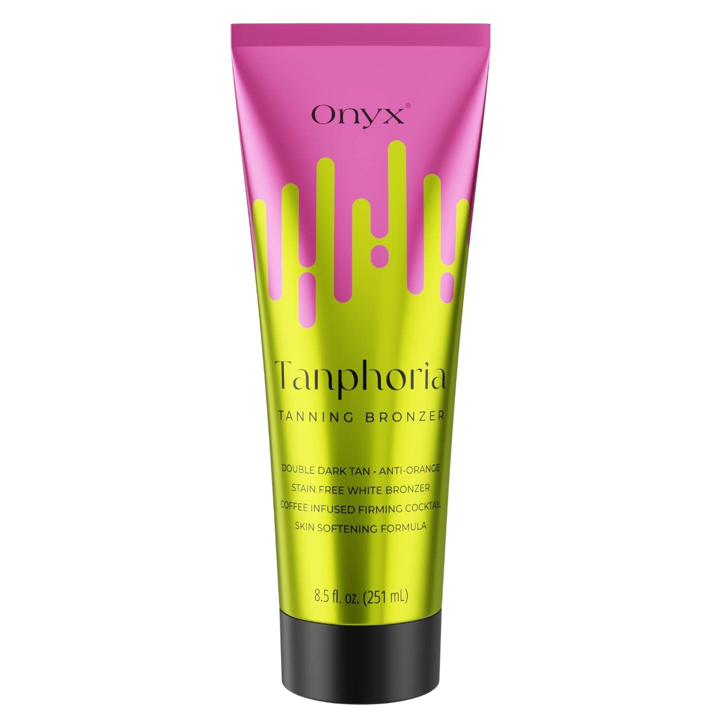 Onyx Tanphoria Tanning Bed Lotion with Bronzer & Accelerator - Gradual Dark Tan, Anti-Orange, Coffee Infused, Firming & Softening Skin, 8.5 fl oz
