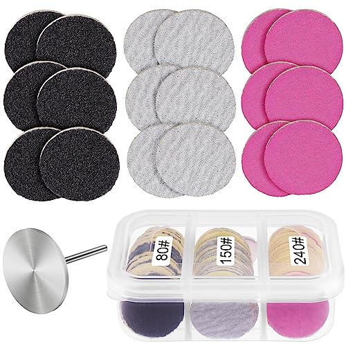Rolybag Sanding Paper Discs and Metal Nail Drill Bit 25mm Pedicure Disc Replacement Sanding Discs Bits for Nail Drill Foot Files Electric Remover Dead