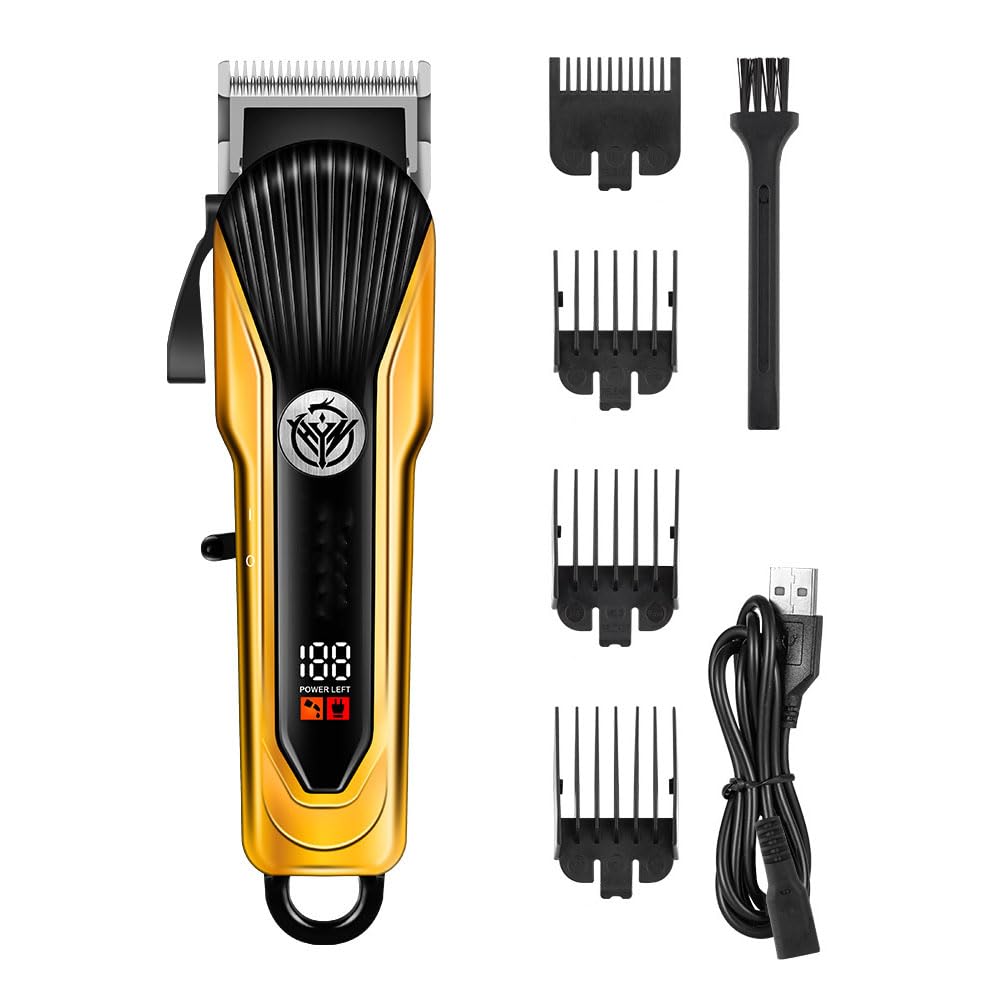 Professional Hair Clippers for Men, Cordless Rechargeable Trimmers Kit with LED Display,8W Power Motor, Electric Haircut Grooming Gift for Home Barber Beauty and Personal Care QDKVTNDJZ