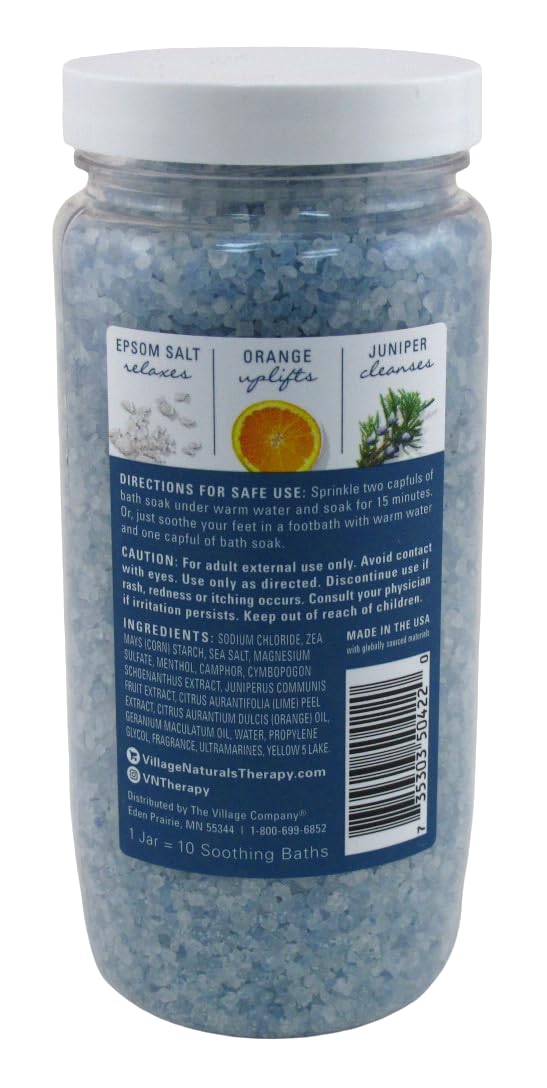 Village Natruals Mineral Bath Soak Tension Cedar Citrus 20 Ounce (591ml) (Pack of 2)