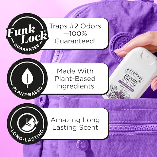 Poo-Pourri Lavender Vanilla Toilet Spray – Travel Size Odor Trap with Essential Oils & Plant-Based Ingredients – Citrus Scent