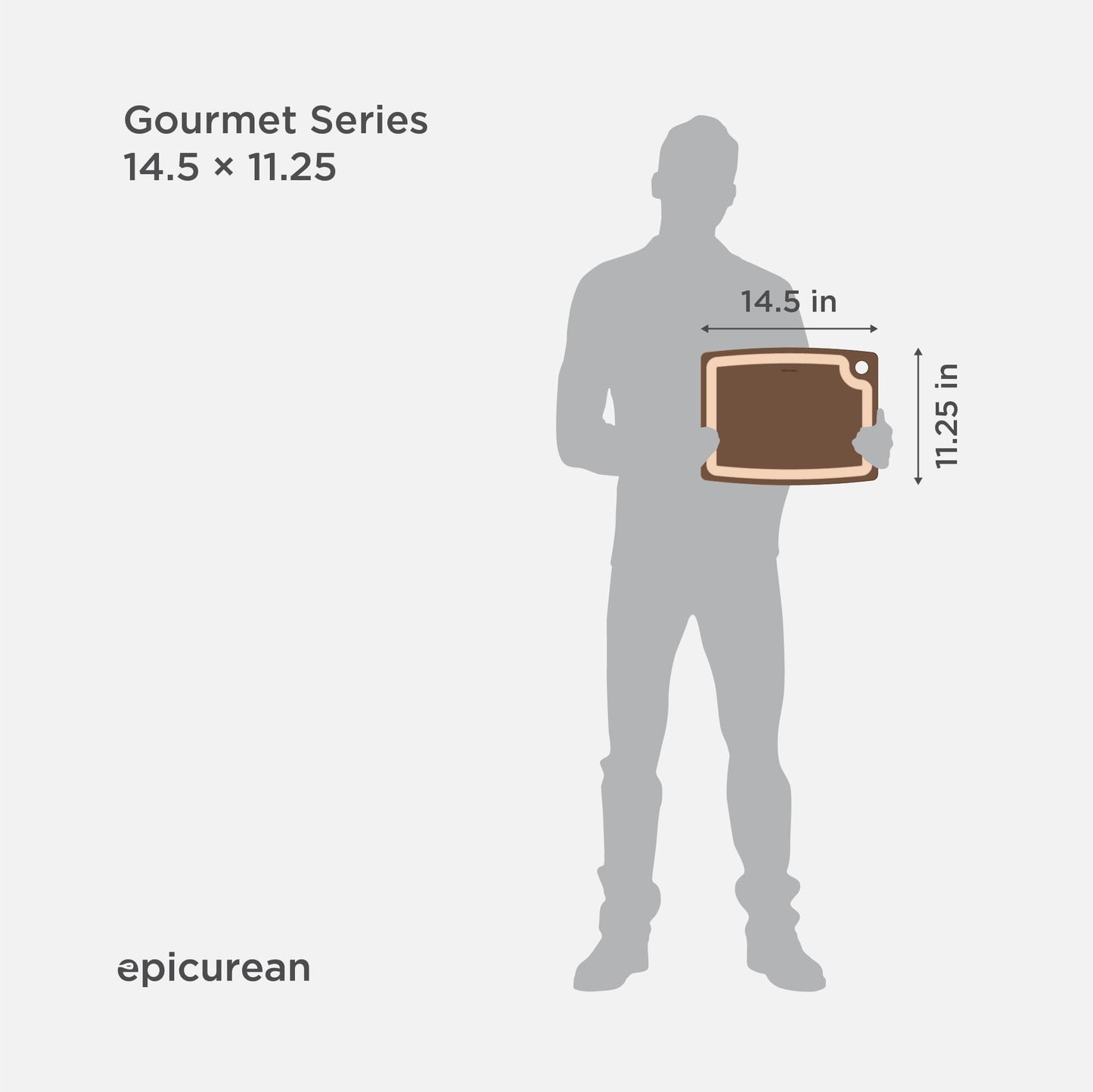 Epicurean Gourmet Series Cutting Board with Juice Groove, 14.5-Inch by 11.25-Inch, Natural/Slate