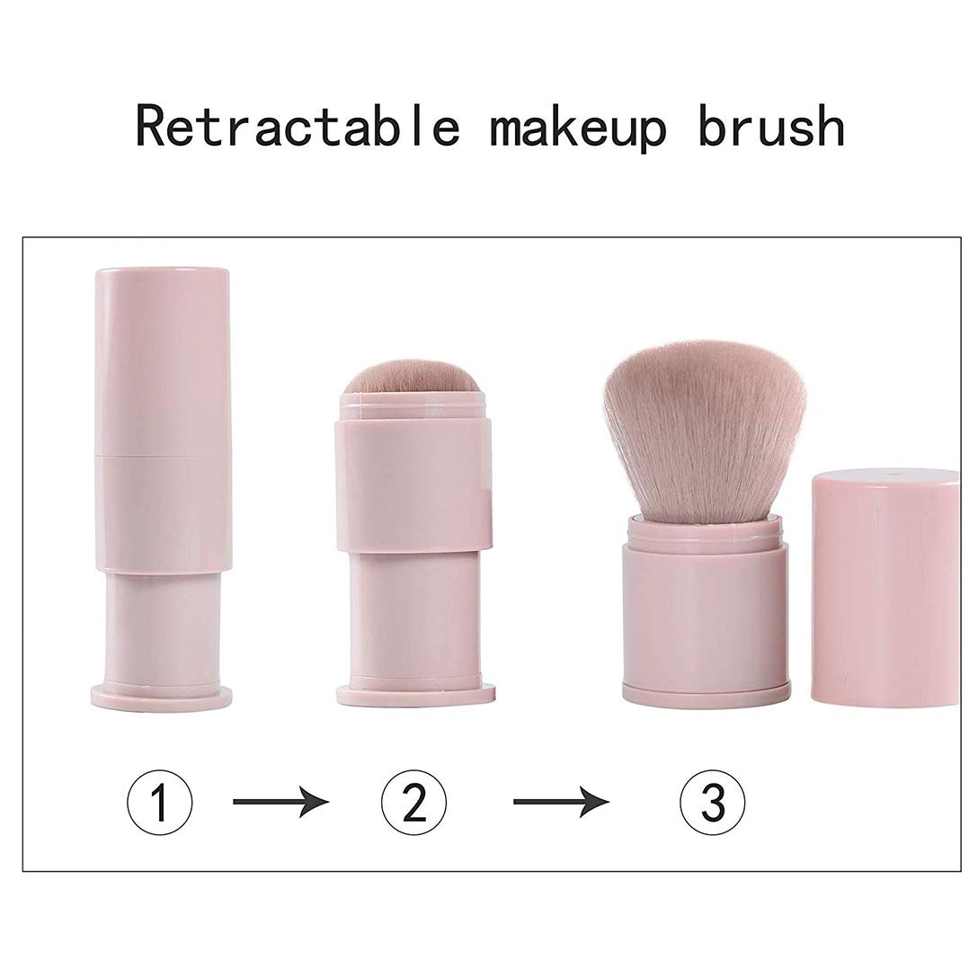 RN BEAUTY Retractable Kabuki Brushes Foundation Brush Blush Brush Bronzer Brush Face Blender Brush Professional Powder Mineral Blending Buffing Makeup