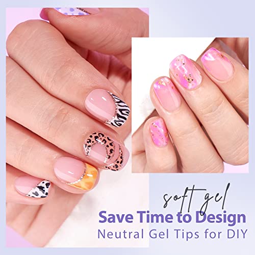 BTArtbox XCOATTIPS Natural Nail Tips - Extra Short Square Press On Nails Pink, Long Lasting Soft Gel Nails False Nail, Soak Off Acrylic Fake Nails Beauty and Personal Care BTArtbox