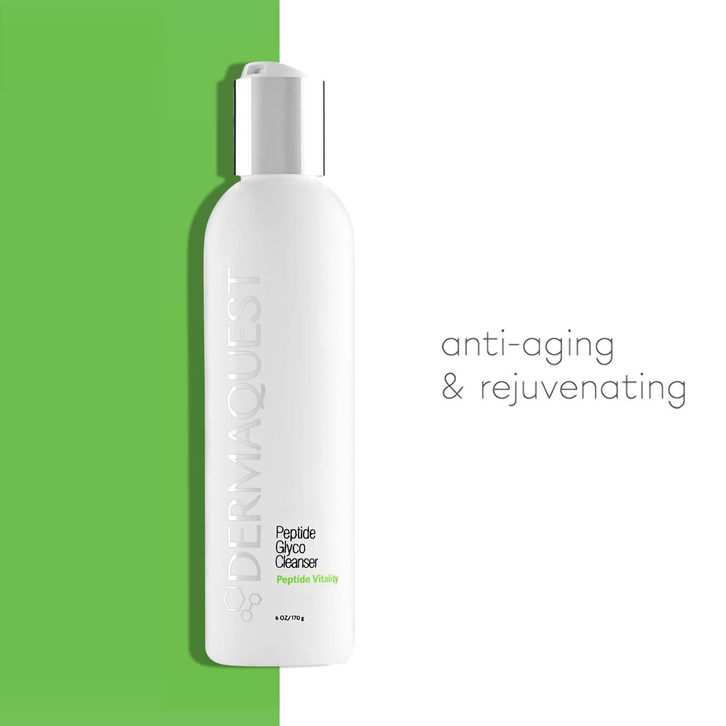 DermaQuest Peptide Vitality Peptide Creamy Glyco Cleanser - 15% Glycolic Acid Exfoliating Face Wash Pore Cleanser - Face Cleanser for Women & Men