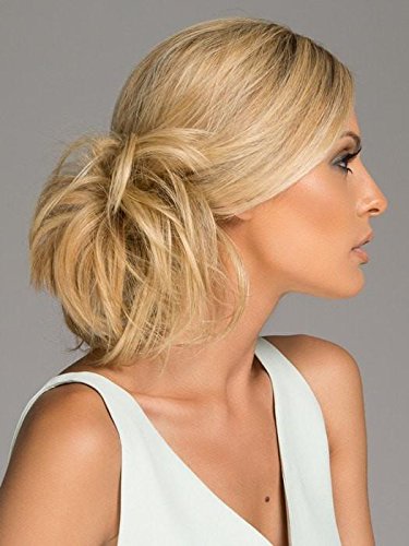 Christie Brinkley Natural Tone Hair Wrap Color HT25 Med Golden Blonde 6" Overall Length Heat Friendly Textured Hairpiece Fun Bun Chignon