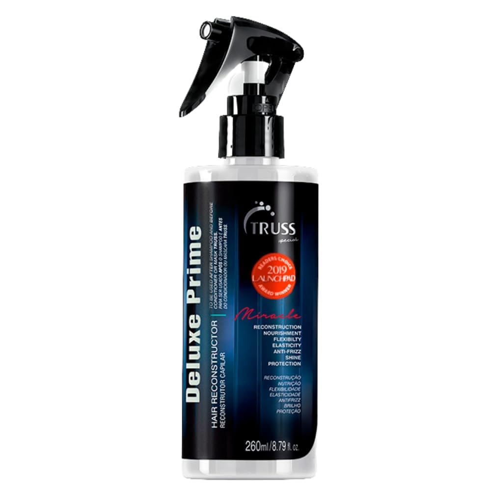 TRUSS Deluxe Prime Hair Treatment - Anti Frizz Heat Protectant Spray + Hair Primer - Nourishes, Detangles + Provides Thermal Protection Before Heat