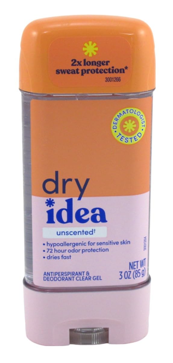 Dry Idea Deodorant 3 Ounce Gel Stick Unscented Antiperspirant (Pack of 3) Beauty and Personal Care Dry Idea