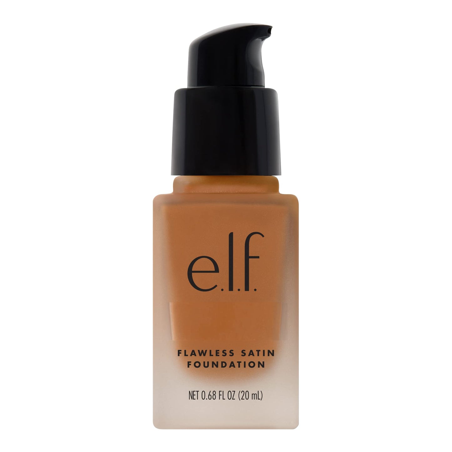 e.l.f. Flawless Satin Foundation, Lightweight & Medium Coverage, Semi-Matte Finish, Vegan & Cruelty-Free, Caramel, 0.68 Fl Oz (20mL)