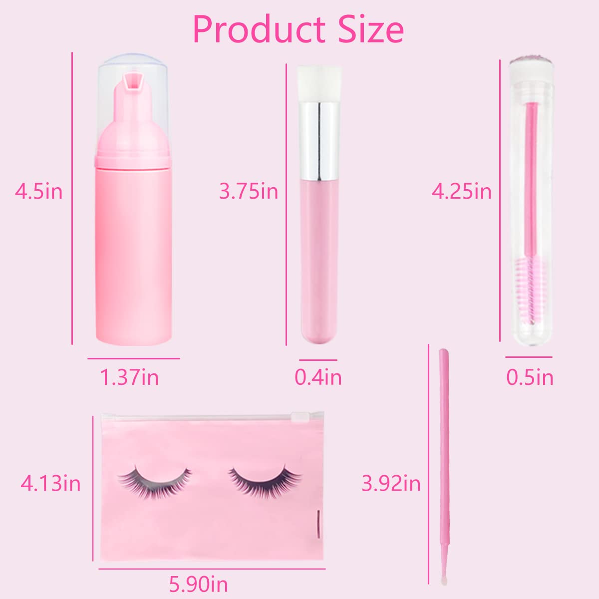 140 Pcs Eyelash Shampoo Bottle Brushs Set,10 Pcs Eyelash Shampoo Brush, 10 Pcs Eyelash Brush Tube,10 Pcs Eyelash Shampoos Bottle,10 Pcs Eyelash Care