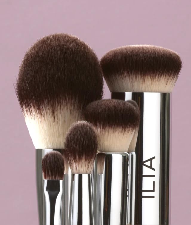 ILIA - Perfecting Buff Brush | Versatile Brush For Cream or Liquid Products Made with Aluminum + Soft, Vegan Bristles | Smooth Finish | Expertly