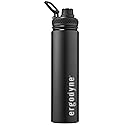 Insulated Water Bottle, Stainless Steel, Dual Cap Opening, 25 oz, Ergodyne Chill Its 5152, Black