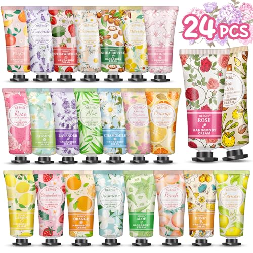 24 Pack Hand Cream Gift Set For Women,Teacher Appreciation Gifts,Mini Hand Lotion Travel Size Moisturizing Hand Cream for Dry Cracked Hands,Graduation Beauty and Personal Care BESNEL Default Title