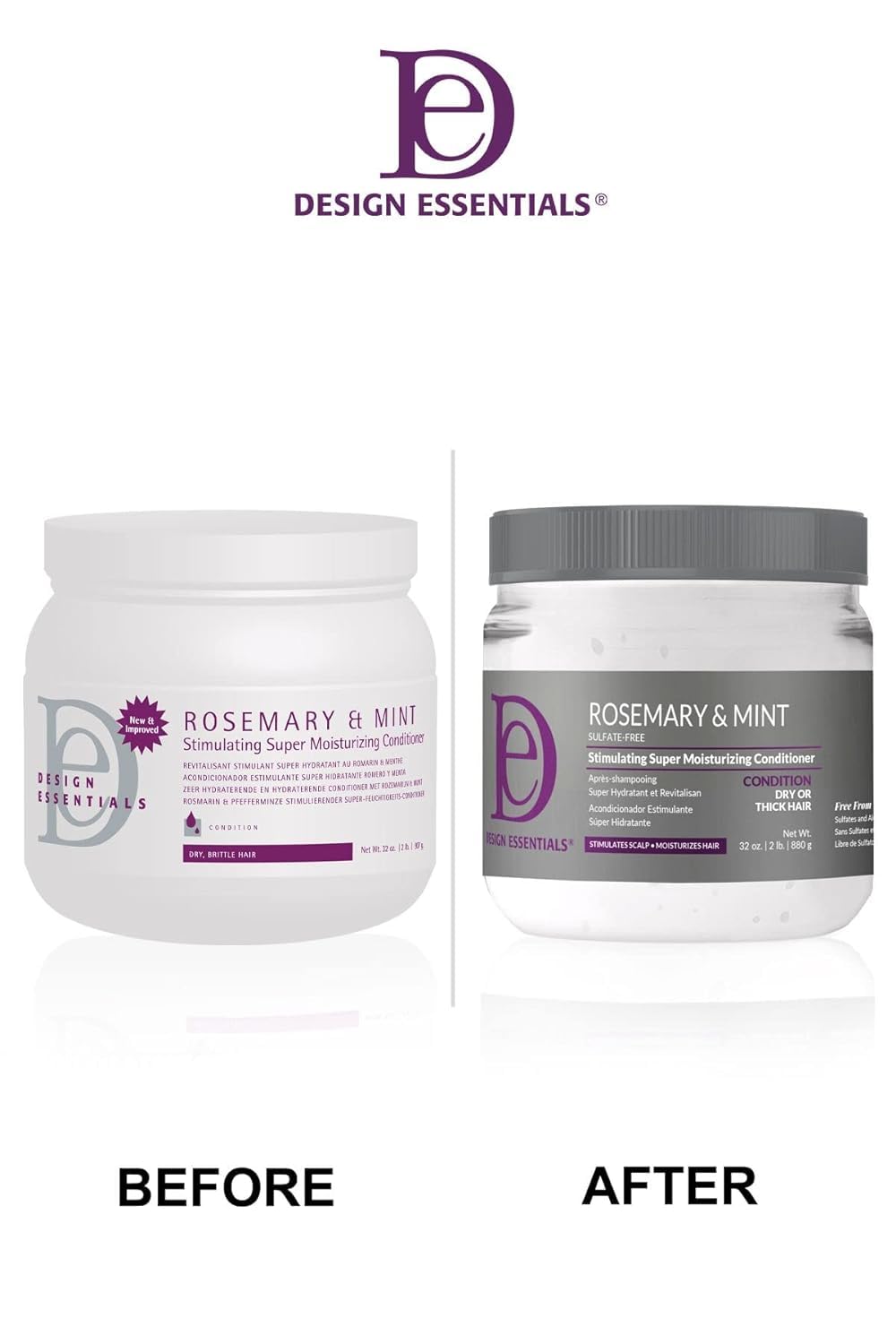 Design Essentials Rosemary & Mint Stimulating Super Moisturizing Conditioner for Dry, Thick, or Brittle Hair; Sulfate-Free, Stimulates Scalp