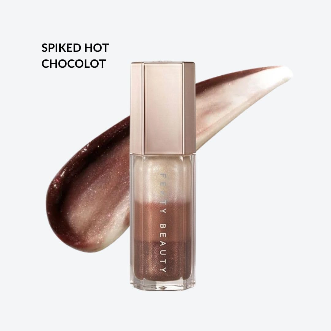 FENTY BEAUTY Glossy Posse VIII 3-Piece Lip Luminizer Set | Shades Fenty Glow Fantasy, Sugar Plumz, Spiked Hot Chocolit | 3 x 0.3 Fl Oz