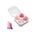 Sinen 4 Pcs Dry and Wet Use Makeup Sponge Set Blender Beauty Foundation Blending Sponge for Liquid, Cream, and Powder with Egg Holder Box