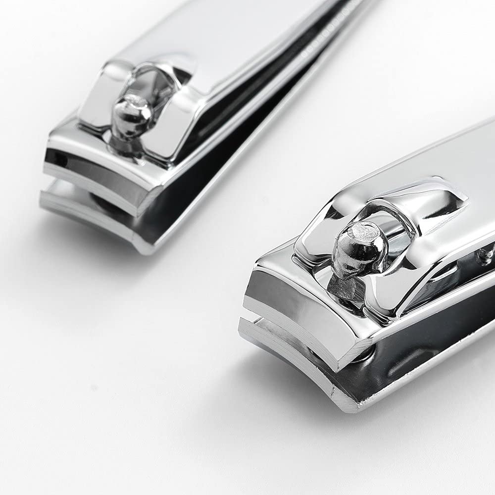 4 Pcs Professional Stainless Steel Toenail Clipper and Fingernails by QLL - Swing Out Nail Cleaner/File - Sharpest Stainless Steel Clipper - Wide Easy