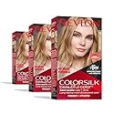 Revlon ColorSilk Permanent Hair Color, 100% Gray Coverage Dye Kit, Ammonia-Free, Keratin and Amino Acids, Blonde Shades, 73 Champagne Blonde (Pack