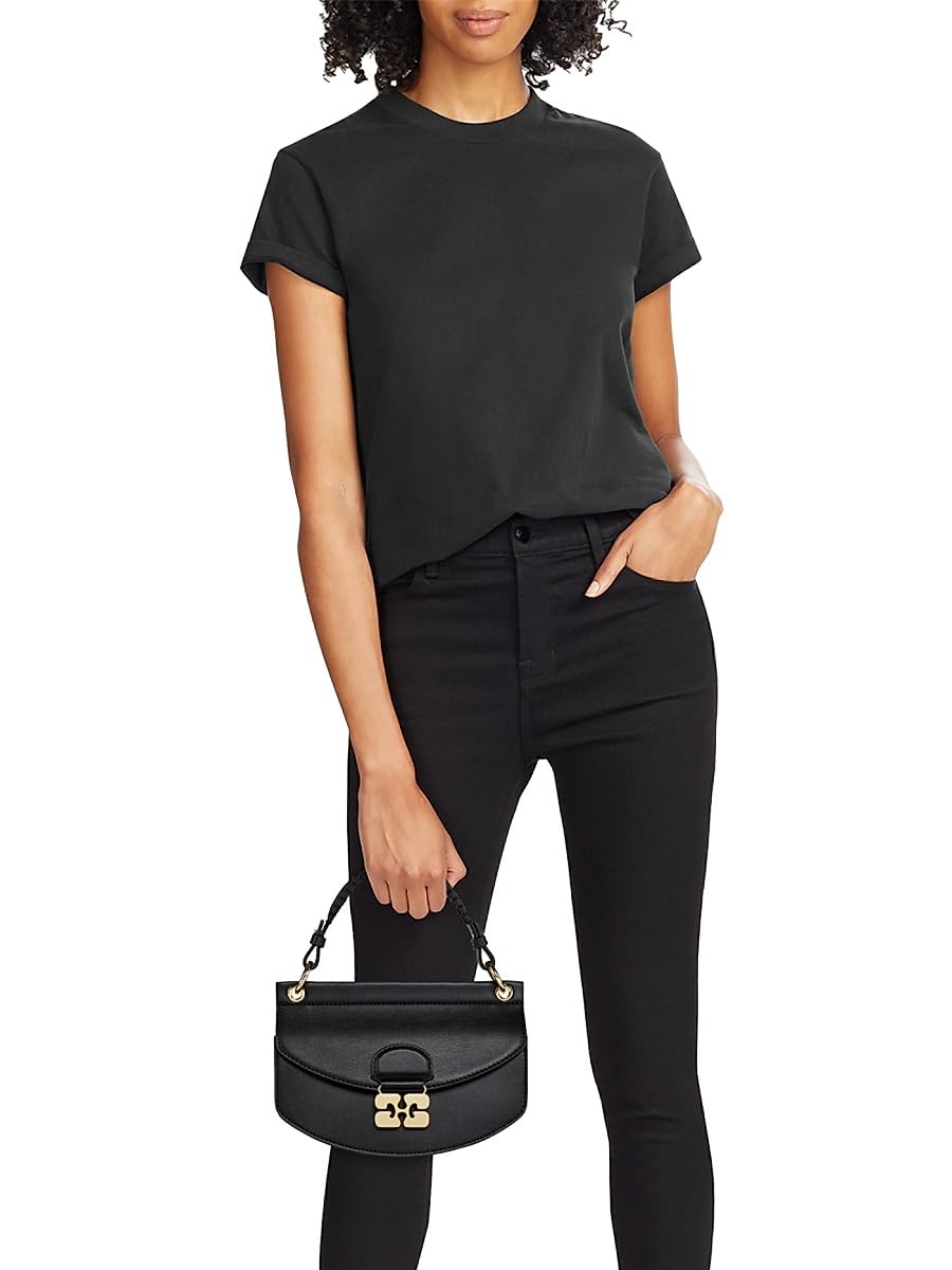 Ganni, Apo-G Mini Top-Handle Bag, Black