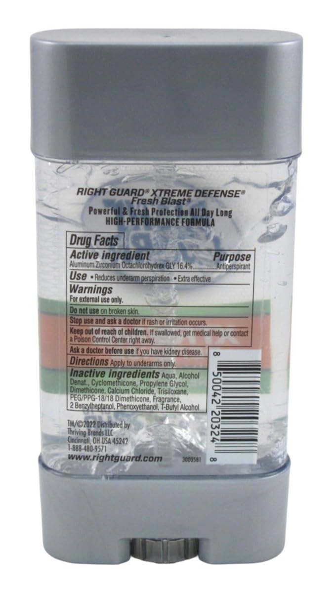 Right Guard Xtreme Defense Fresh Blast Gel 4 Ounce 72Hr (Pack of 3) Beauty and Personal Care Right Guard