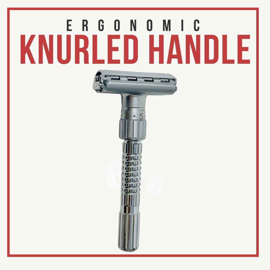 GENTS Men’s Classic Chrome Adjustable Butterfly Open Double Edge Safety Razor, Smooth Shave with 20 Premium Sharp Blades Beauty and Personal Care G.B.S