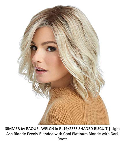 SIMMER Lace Front 6 PC Bundle: SIMMER wig, 4oz Mara Ray Luxury Shampoo & Conditioner, Comb, Beige Wig Cap, 19 Page Belle of Hope Q & A Guide (RL8/29)