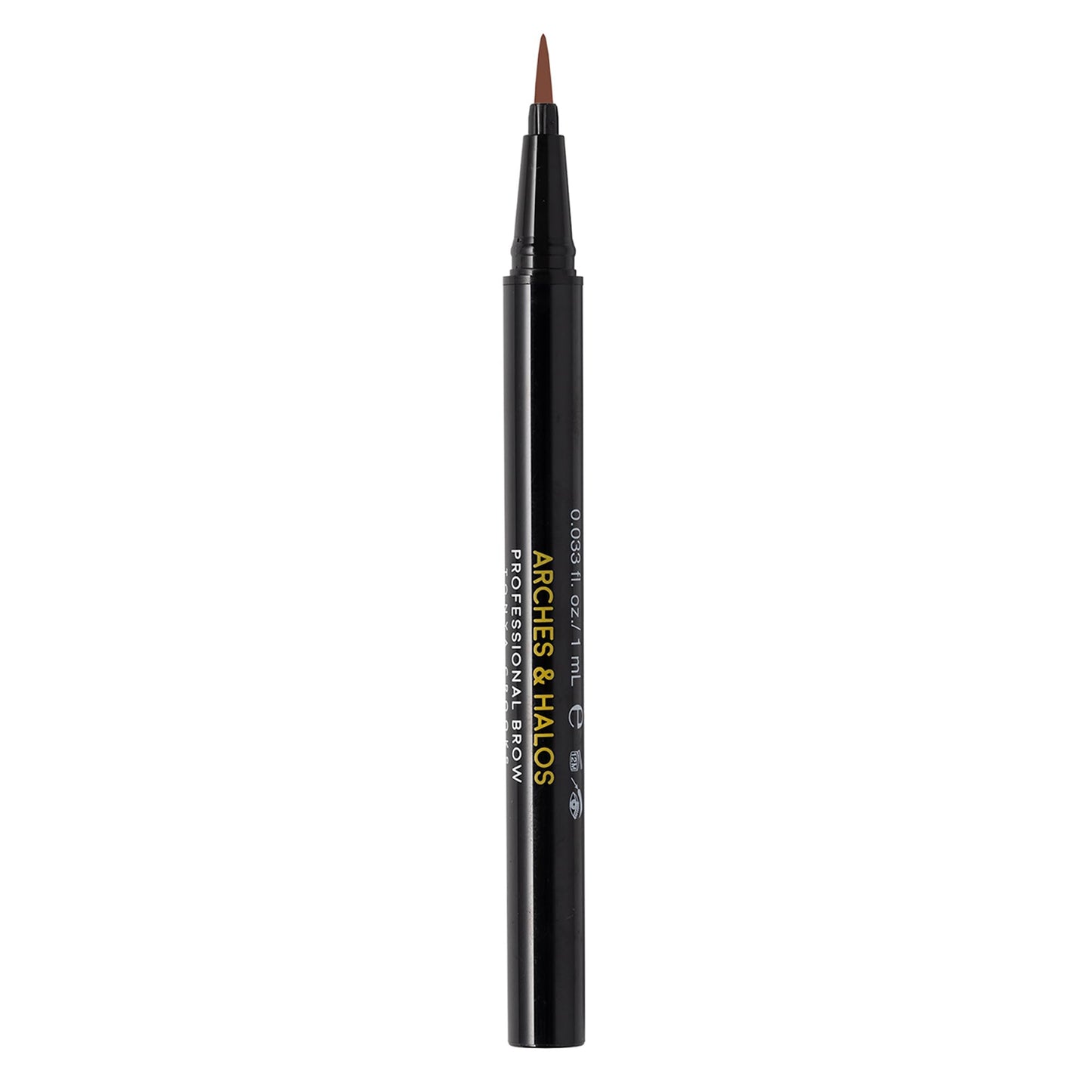 Arches and Halos Fine Bristle Tip Pen - Eyebrow Pencils for Women - Vegan Brow Pencil - Smudge-Proof, Buildable Formula - Auburn - 0.02 oz