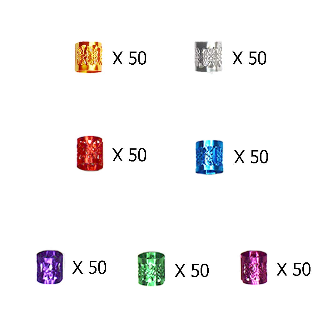 350PCS Hair Jewelry for Women Braids, DreadLock Beads Hair Decorations Aluminum Rings Clips Adjustable Metal Cuffs Braiding Hair Accessory By liliyab