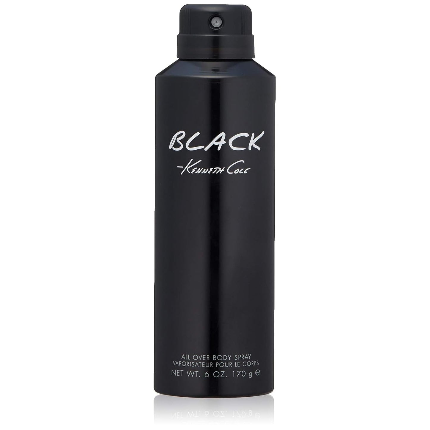 Kenneth Cole Black All Over Body Spray for Men, Aromatic Woody Fragrance, Notes of Watermint, Mandarin, Cedar, and Musk, Long-Lasting Cologne, 6.0 Fl.