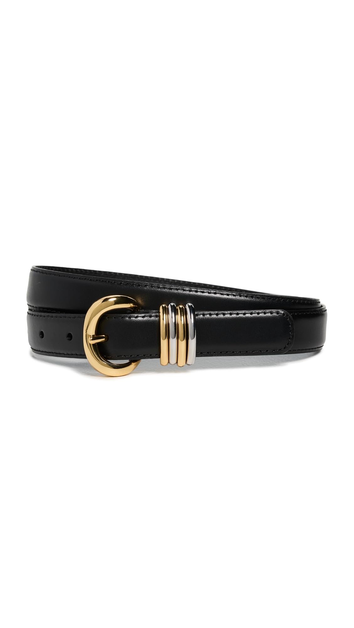Madewell Women's Mixed Metal Inez Belt, True Black, L