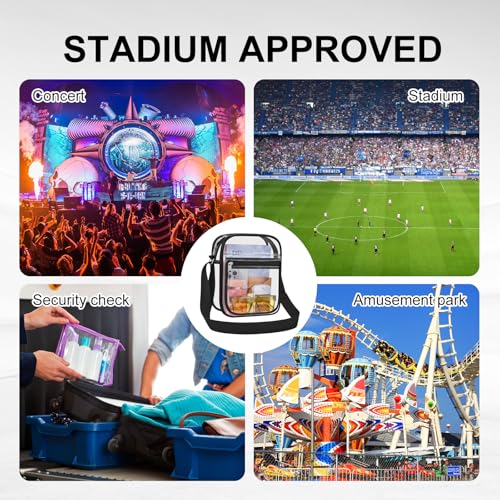 Clear Messenger Bag for Work & Business Travel for Men & Women,Stadium Approved