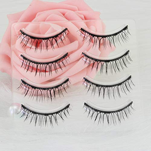 Dorisue Magnetic eyelashes natural look Short lashes Hight Quality face eyelashes Pack of 4 eyelashes pack E3 Magnetic lashes Black