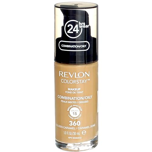 Revlon ColorStay Makeup Foundation For Combination Oily Skin, Golden Caramel 360, SPF 15, 1 fl oz (Pack of 1)