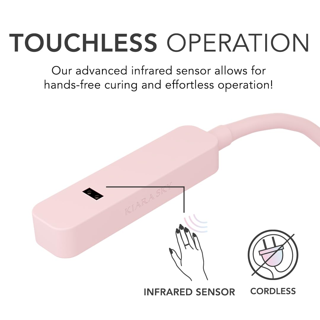 KIARA SKY Rechargeable Flash Cure LED Nail Lamp | Touch-Less Cordless Portable and Rechargeable Gooseneck Lamp for Gel Nails with Motion Sensor | LED Beauty & Personal Care KIARA SKY