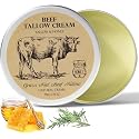 MROUVIK Beef Tallow for Skin, Tallow and Honey Cream,Tallow Face Moisturizer, Natural Grass-Fed Beef Tallow Balm with Raw Honey Moisturizing Cream