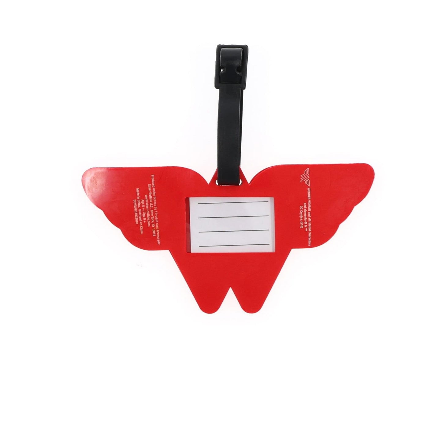 Silver Buffalo DC Comics Wonder Woman Symbol Luggage Tag and Suitcase Label, 4 x 4 inches