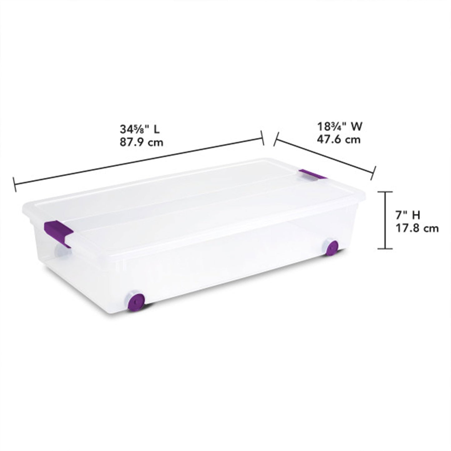 Sterilite 4-Pack 60 Quart ClearView Latch Box, Wheeled Underbed Organizer Bins with Latching Lids - Clear Plastic Organization Containers for Closet…