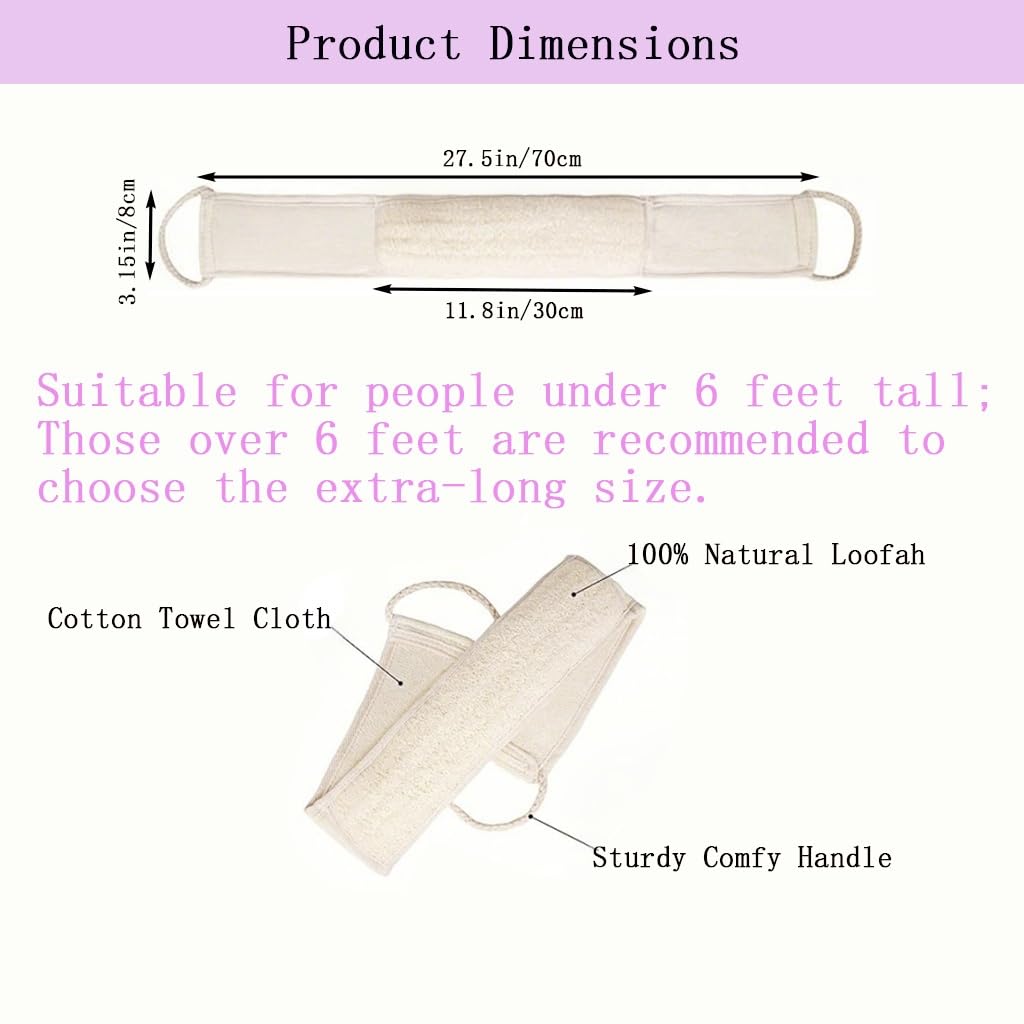 haikuluo Natural Loofah Back Scrubber,1 Pack Beauty and Personal Care haikuluo