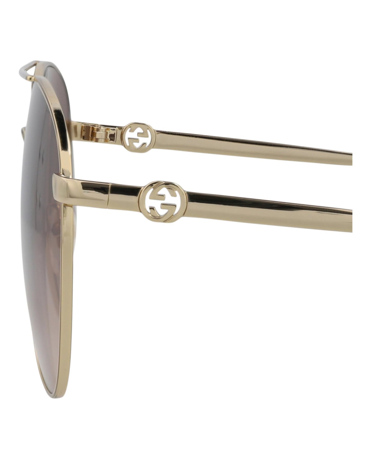Gucci Aviator-Frame Metal Sunglasses