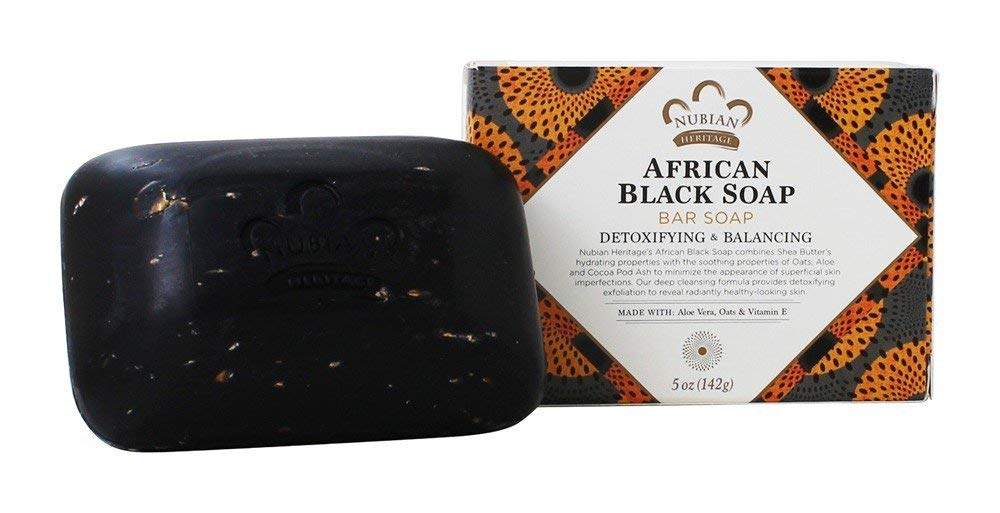 Nubian African Black Soap Bar, 5 Ounce (Pack of 5)