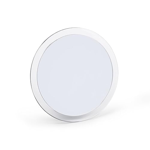 Jerdon Portable Travel Makeup Mirror - 9” Diameter Frame with 5X Magnification - Suction Cups Allow Wall Mounting - Travel Case Included - Model JSC5