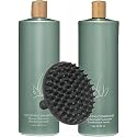Agave Smoothing Shampoo & Conditioner 1 Liter Duo Set + M Hair Designs Scalp Brush - Frizz Control, Hydrating Hair Care for Soft, Smooth, Shiny Hair