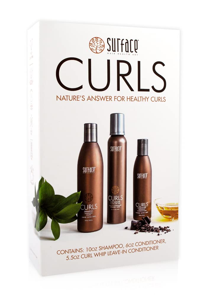Surface Hair - Trio Box Set, Shampoo, Conditioner And Leave-In Conditioner - Defines, Adds Shine, and Provides Frizz Free Style Longevity