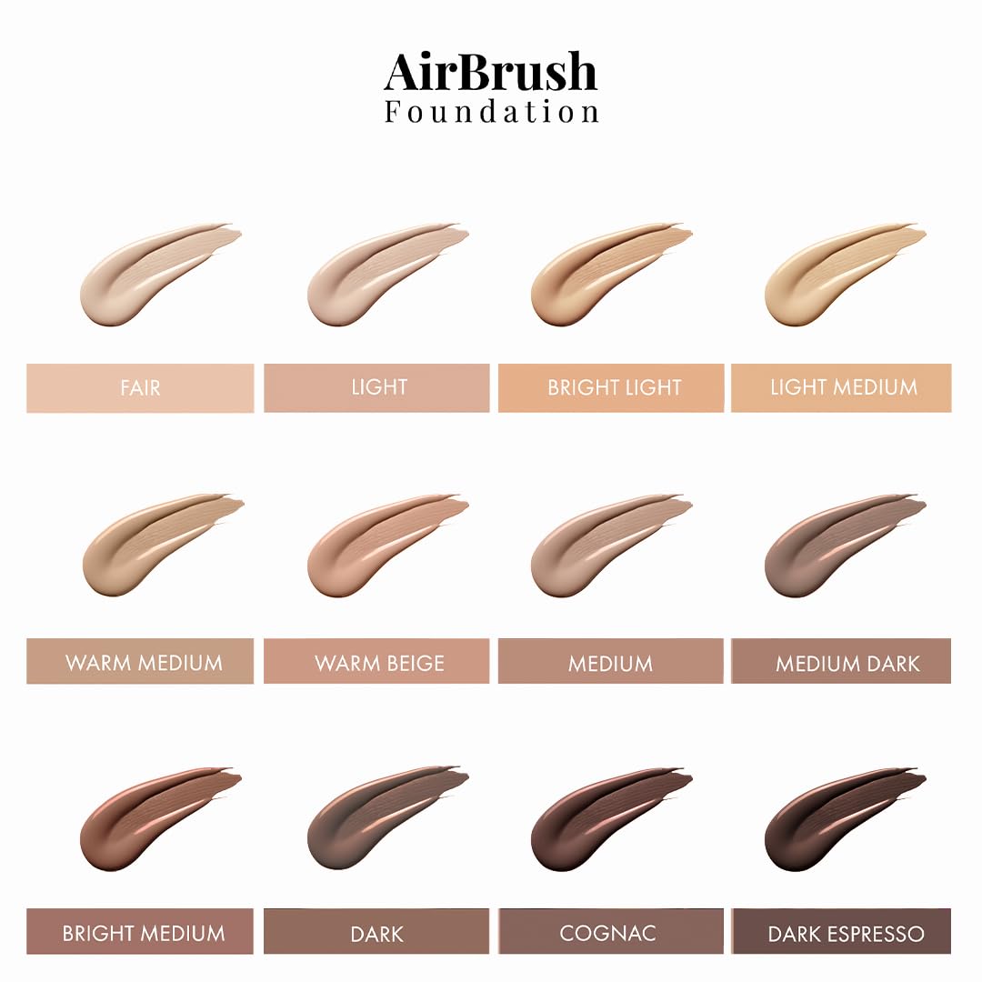 MagicMinerals AirBrush Foundation Set by Jerome Alexander - 3pc Set Includes Primer, Foundation and Kabuki Brush - Spray Makeup with Anti-aging