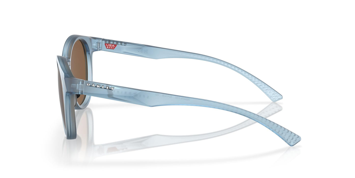 Oakley Women's OO9474 Spindrift Round Sunglasses, Matte Transparent Stonewash/Prizm Bronze, 52 mm