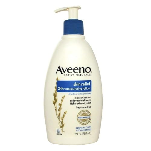 Aveeno Active Naturals Skin Relief Moisturizing Lotion, 12-Ounce Pump Bottles (Pack of 3)