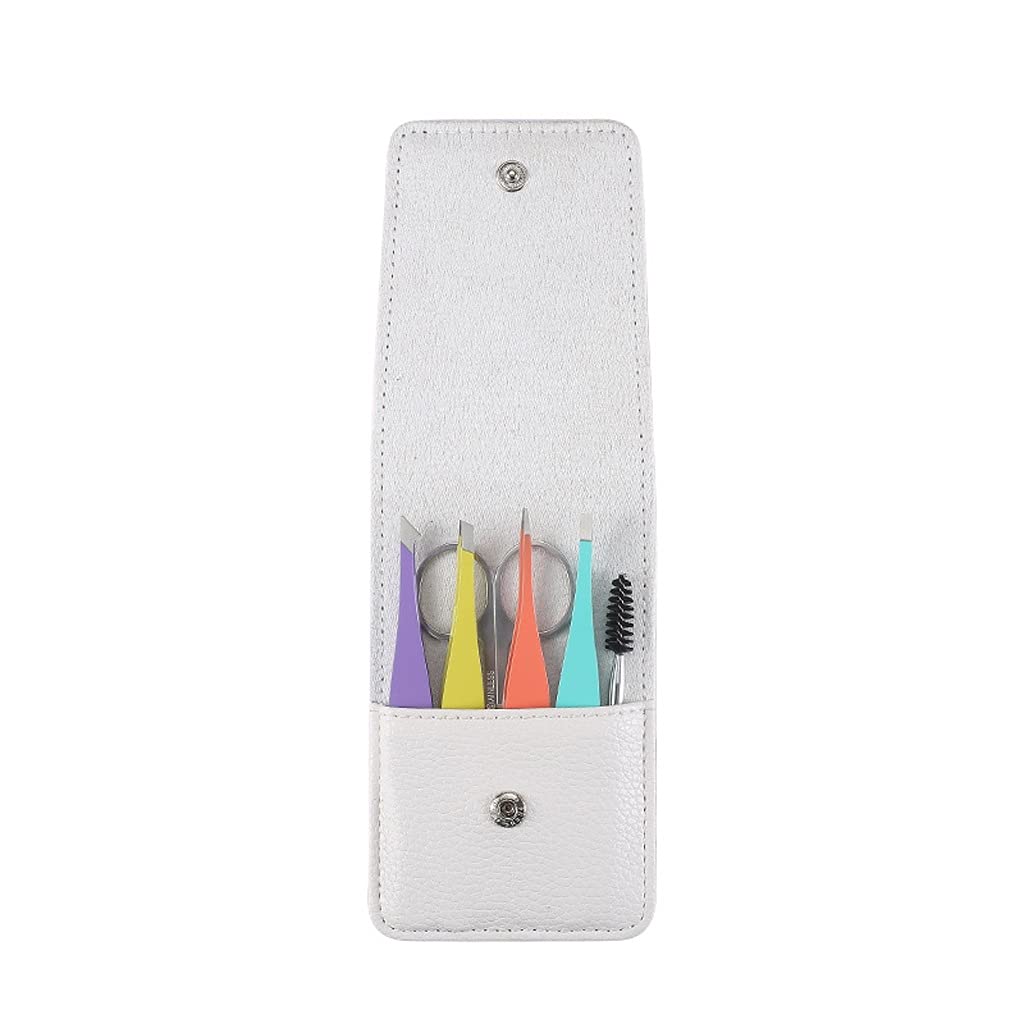 HIONJIN 6 Pcs/Set Full Size Eyebrow Tweezers Women for Eyebrow/Hair Removal Professional Eyebrow Tweezers Kit Precision Tweezers Set(D) Beauty and Personal Care HIONJIN