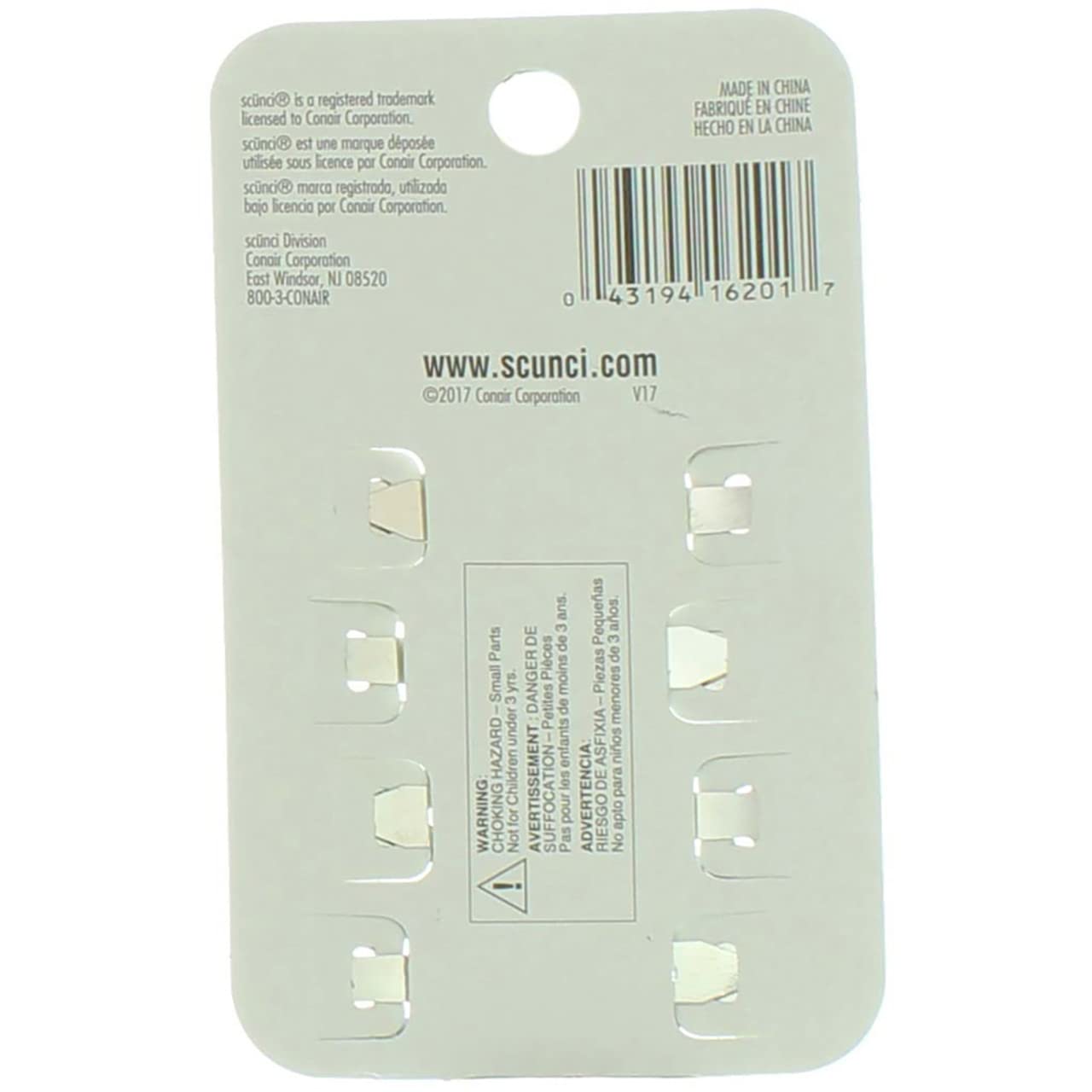 Scunci 1620103a048 4 Piece Medium Hair Clips, 0.3 Ounce