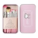 Pimoys Children Makeup Brushes, 7Pcs Makeup Brush Set Foundation Eyebrow Eyeliner Brush Cosmetic Concealer Brushes for Kids Girls, Women trave - Pink