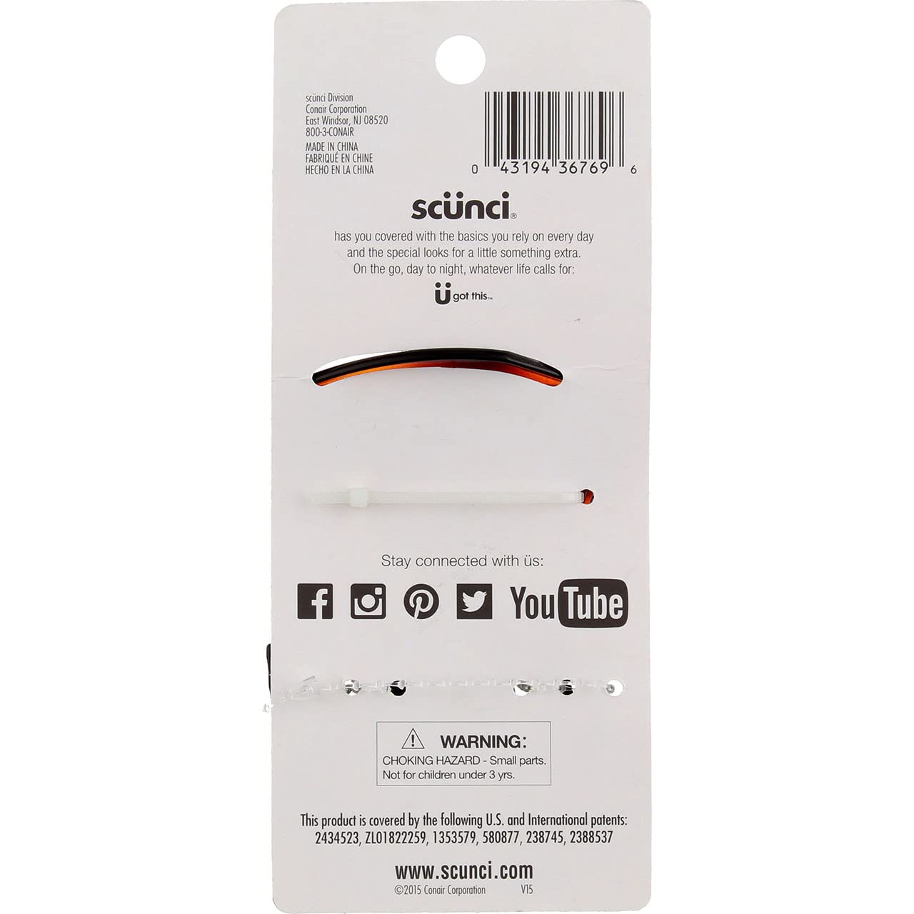 Scunci Claw Clips, 1 ea (Pack of 3)